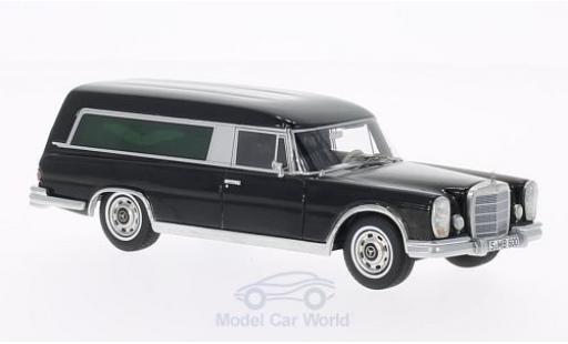 Modelauto Mercedes 600 Utilitaire Pollmann zwart Bestattungswagen 1/43 BoS Models