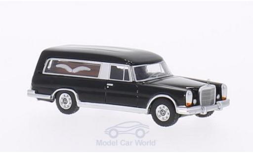 Modelauto Mercedes 600 Utilitaire (W100) Pollmann zwart 1969 Bestattungswagen 1/87 BoS Models
