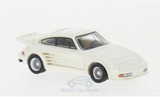 Modelauto Porsche 911 Turbo Gemballa Avalanche metallic wit 1986 1/87 BoS Models