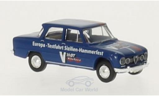 Modelauto Alfa Romeo Giulia 1600 Europa-Testfahrt Sizilien-Hammerfest 1/87 Brekina