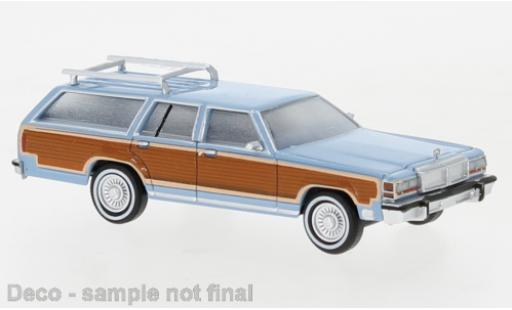 Modelauto Ford LTD Country Squire blauw/Dekor 1979 1/87 Brekina