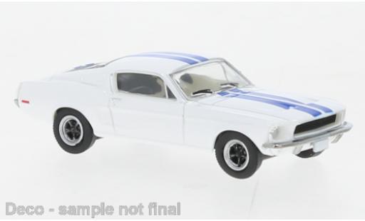 Modelauto Ford Mustang Fastback wit/blauw 1968 1/87 Brekina