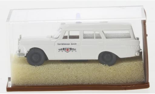 Modelauto Mercedes 190 Base c KTW --Archivmodell de - 90er-Jahren-- Sanit&Atilde;&curren;tskorps Z&Atilde;&frac14;rich 1960 1/87 Brekina