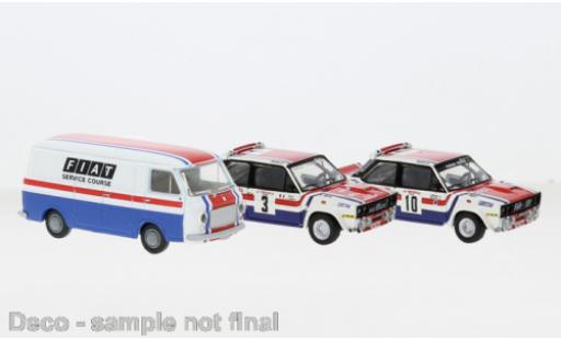 Modelauto Fiat 238 Van Set 131 Abarth et bestelwagen France Service Course 1974 1/87 Brekina
