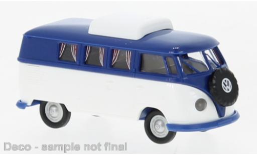 Modelauto Volkswagen T1 B Camper blauw/wit 1960 1/87 Brekina