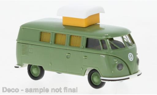 Modelauto Volkswagen T1 B Camper groen 1960 1/87 Brekina