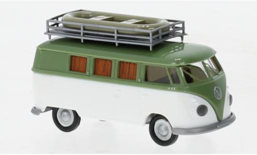 Modelauto Volkswagen T1 B Camper groen/wit 1960 1/87 Brekina