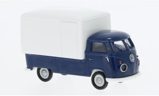 Modelauto Volkswagen T1 B Gro&Atilde;�raum-wagon conteneur blauw fonc&Atilde;&copy;/wit 1960 1/87 Brekina