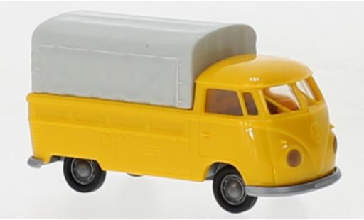 Modelauto Volkswagen T1 B plateforme geel 1960 1/87 Brekina