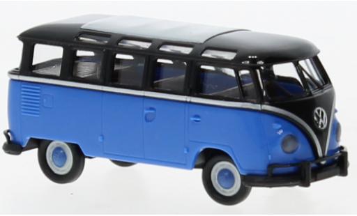 Modelauto Volkswagen T1 B Samba zwart/blauw 1960 1/87 Brekina