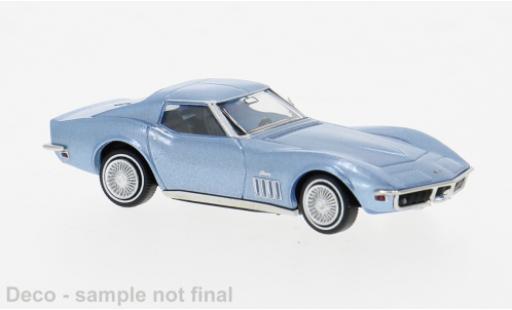 Modelauto Chevrolet Corvette Coupe C3 blauw 1967 1/87 Brekina