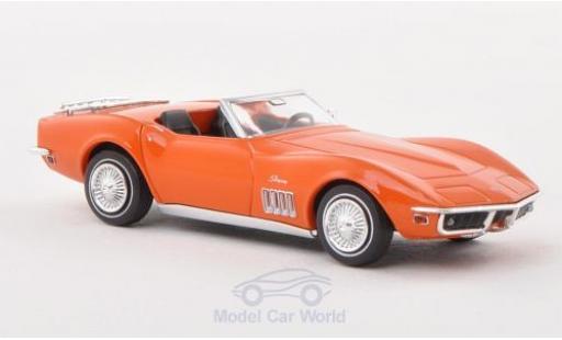 Modelauto Chevrolet Corvette Convertible C3 Cabrio met Gep&Atilde;&curren;cktr&Atilde;&curren;ger oranje 1/87 Brekina