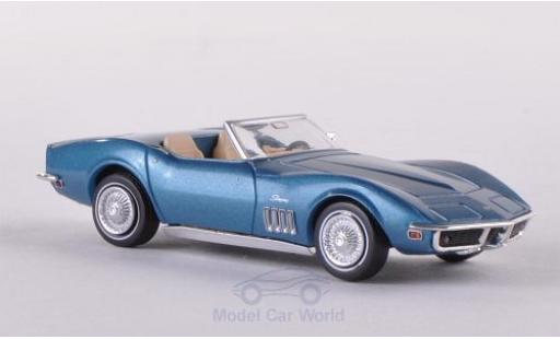 Modelauto Chevrolet Corvette Convertible (C3) Cabriolet metallic blauw 1/87 Brekina