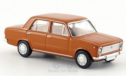 Modelauto Fiat 124 Limousine Sedan bruin 1/87 Brekina