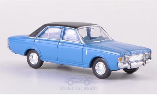Modelauto Ford 20M 20M P7b () blauw/mat-zwart 1/87 Brekina