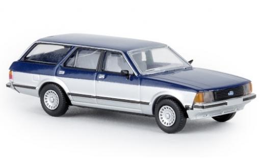 Modelauto Ford Granada Turnier II blauw/grijs Sapphire 1977 1/87 Brekina