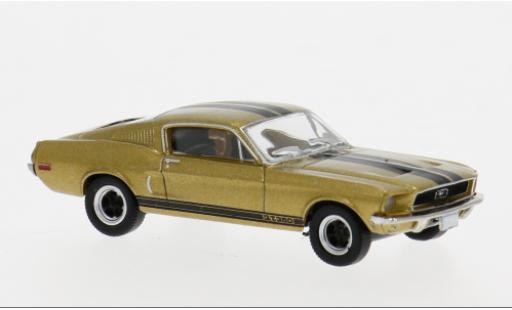 Modelauto Ford Mustang Shelby GT350 GT 350 Fastback gold/zwart 1968 1/87 Brekina