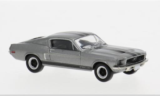 Modelauto Ford Mustang Shelby GT350 GT 350 Fastback metallic grijs/zwart 1968 1/87 Brekina