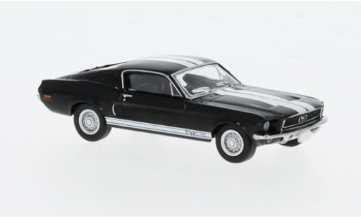 Modelauto Ford Mustang Shelby GT350 GT 350 Fastback zwart/wit 1968 1/87 Brekina
