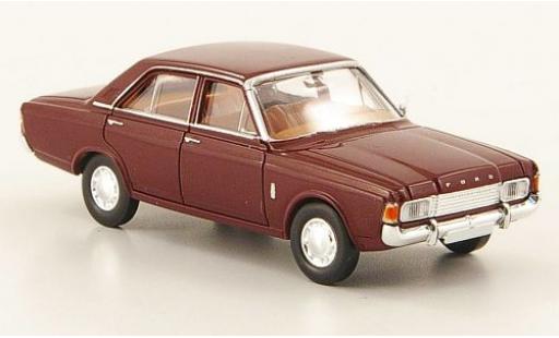 Modelauto Ford Taunus 17M P7 (P7b) rood 1969 1/87 Brekina
