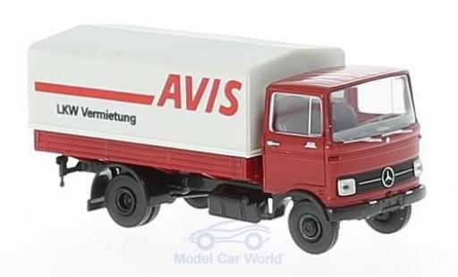 Modelauto Mercedes LP 608 Pritsche Avis laadbak met Plane 1/87 Brekina