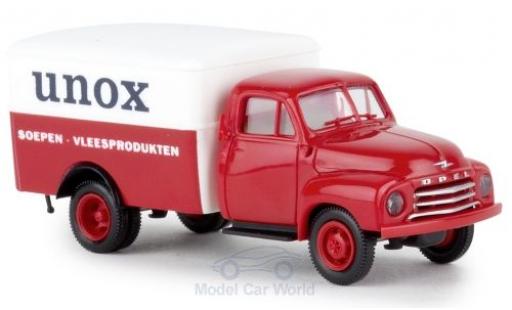 Modelauto Opel Blitz Base Koffer Unox (NL) 1/87 Brekina