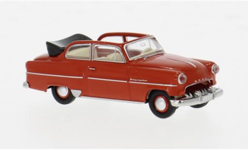 Modelauto Opel Olympia Rekord Cabrio rood 1954 1/87 Brekina