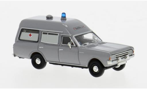 Modelauto Opel Rekord C KTW grijs DRK 1968 1/87 Brekina