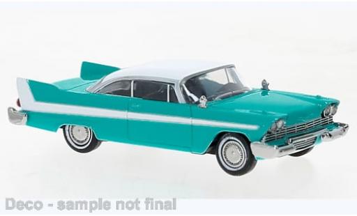 Modelauto Plymouth Fury Base blauw/wit 1958 1/87 Brekina