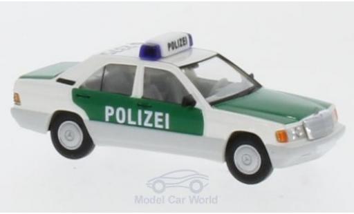 Modelauto Mercedes 190 Base Politie Stuttgart met dakkennung S-2375 1/87 Brekina