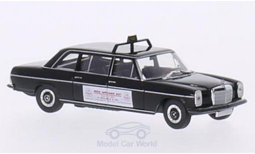Modelauto Mercedes 220 Base D Lang (V115) zwart Taxi (D) / Wulsch 1/87 Brekina