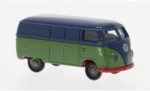 Modelauto Volkswagen T1 A bestelwagen blauw/groen 1950 1/87 Brekina