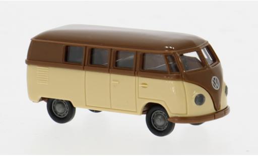 Modelauto Volkswagen T1 A Stationwagen bruin/beige 1950 1/87 Brekina