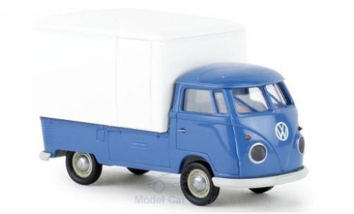 Modelauto Volkswagen T1 B Gro&Atilde;�raum-Koffer blauw/wit 1960 1/87 Brekina