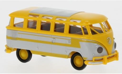 Modelauto Volkswagen T1 B Samba geel/grijs 1960 autocar -D&Atilde;&copy;corer 1/87 Brekina