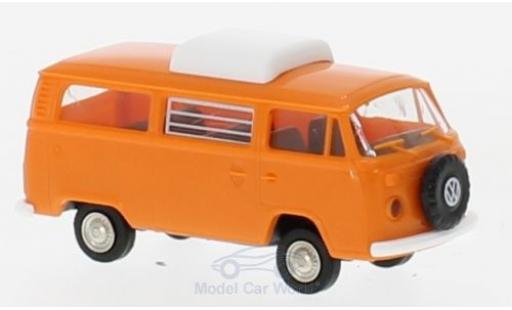 Modelauto Volkswagen T2 Base Camper oranje met Hubdak 1/87 Brekina