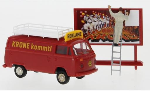 Modelauto Volkswagen T2 B bestelwagen Circus Krone Reklame 1973 avec figurine 1/87 Brekina