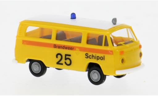 Modelauto Volkswagen T2 B Stationwagen 1973 Brandweer Schipol 1/87 Brekina