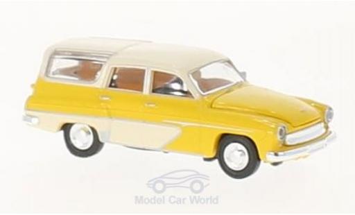 Modelauto Wartburg 311 Camping geel/wit 1/87 Brekina