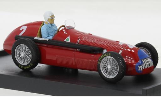 Modelauto Alfa Romeo 158 gp metallic rood No.2 formule 1 Grande-Bretagne 1950 1/43 Brumm