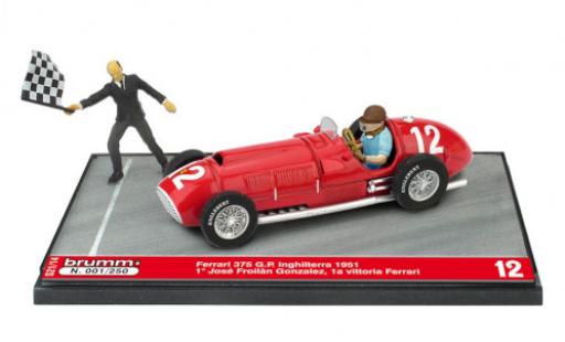 Modelauto Ferrari 375 F1 No.12 formule 1 GP Angleterre 1951 1/43 Brumm