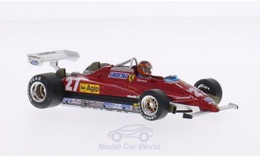 Modelauto Ferrari 126 C2 Turbo No.27 Scuderia formule 1 GP Belgien 1982 met Fahrerfigur in Sonderverpackung G.Villeneuve 1/43 Brumm