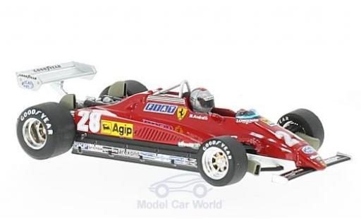 Modelauto Ferrari 126 C2 turbo No.28 formule 1 GP Italien 1982 met Fahrerfigur M.Andretti 1/43 Brumm