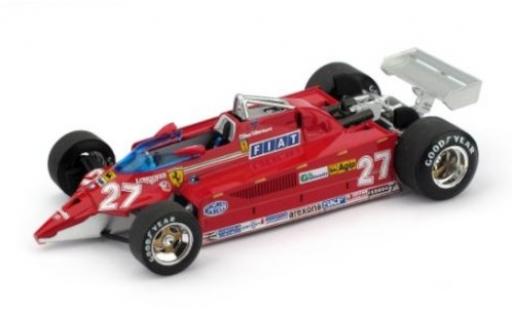 Modelauto Ferrari 126 CK turbo No.27 Scuderia Aeroporto di Treviso-Istrana 1981 Duell met Lockheed F-104 G.Villeneuve 1/43 Brumm