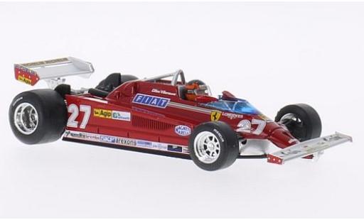 Modelauto Ferrari 126 CK Turbo No.27 Scuderia formule 1 GP Italien 1981 avec figurine de conducteur G.Villeneuve 1/43 Brumm