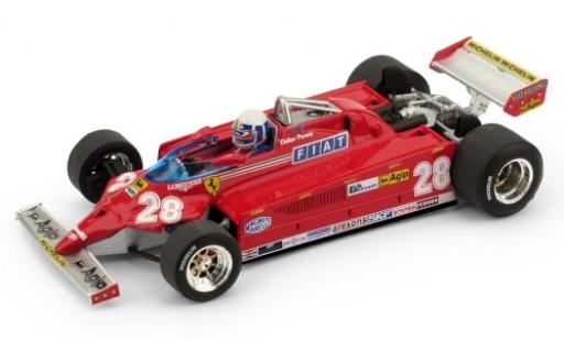 Modelauto Ferrari 126 CK Turbo No.28 Scuderia formule 1 GP Monaco 1981 y compris les figurine de conducteur D.Pironi 1/43 Brumm