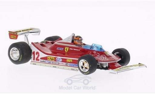 Modelauto Ferrari 312 T4 No.12 GP Frankreich 1979 met Fahrerfigur G.Villeneuve 1/43 Brumm