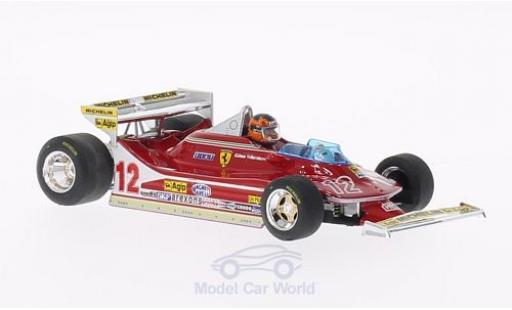 Modelauto Ferrari 312 T4 No.12 GP Monaco 1979 met Fahrerfigur G.Villeneuve 1/43 Brumm
