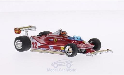 Modelauto Ferrari 312 T4 No.12 Scuderia formule 1 GP USA West 1979 met Fahrerfigur G.Villeneuve 1/43 Brumm