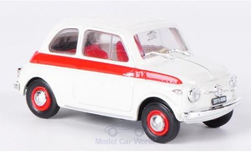 Modelauto Fiat 500 Sport wit/rood 1958 zonder Vitrine 1/43 Brumm